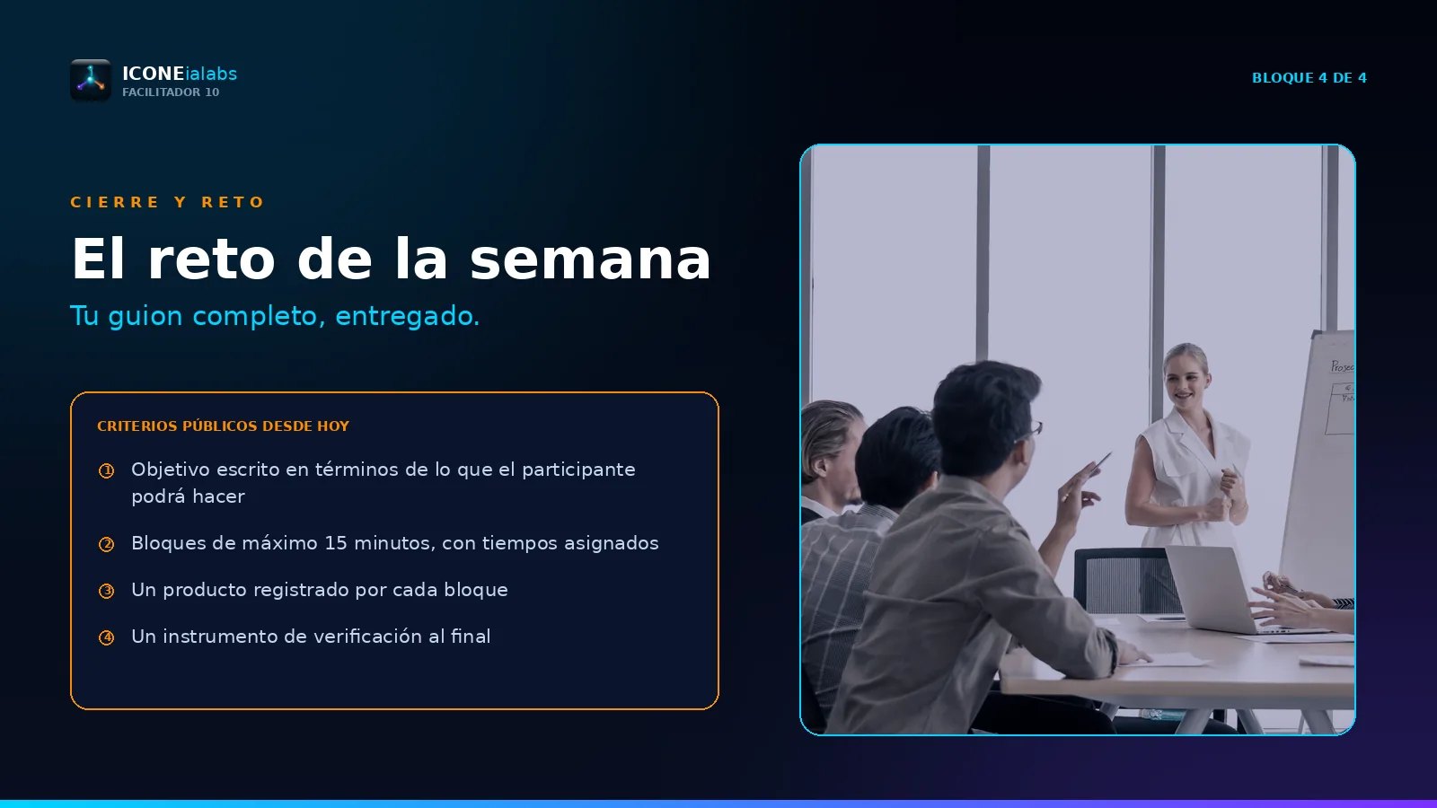 Lámina 4: cierre y reto